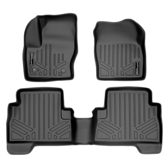 SMARTLINER Custom Fit Floor Mats 2 Row Liner Set Black Compatible With 2013-2019 Ford Escape / 2013-2018 C-Max
