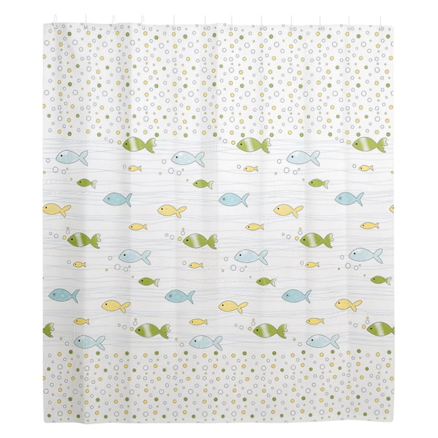 Ofertas Únicas 1 Pc Cortina de Ducha de Pescado Cortina de Ducha Impermeable 70.87"x78.74" Verde Azul