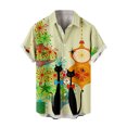 thumbnail image 1 of Hombres Casual Sin posicionamiento Botones de impresión Beach Turndown Camisa de manga corta Blusa Pompotops oipoqjl45644, 1 of 6