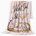 thumbnail image 2 of Champagne Glow Velvet Soul Quote with Glass, Elegant Glam Style for Romance Lovers, Perfume Rose Pattern and Anniversary Gift, Soft Flannel Blanket for Bedroom and Reading Nook, Home Decor, 2 of 9