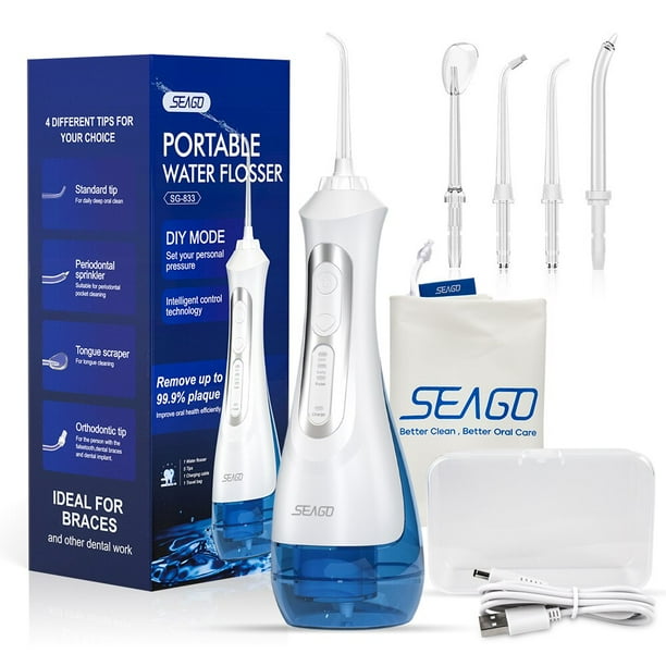 Irrigador de agua recargable SEAGO, hilo de agua, irrigador Dental Oral, portátil, 3 modos, tanque de 200ML, chorro de agua, resistente al agua IPX7 para el hogar Tan Jianjun unisex