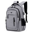 thumbnail image 2 of Mochila de gran capacidad para hombre, para ordenador portátil morral, Oxford, color negro, sólido, para escuela secundaria, adolescentes, estudiantes, Gril, 15,6 17, 2 of 4