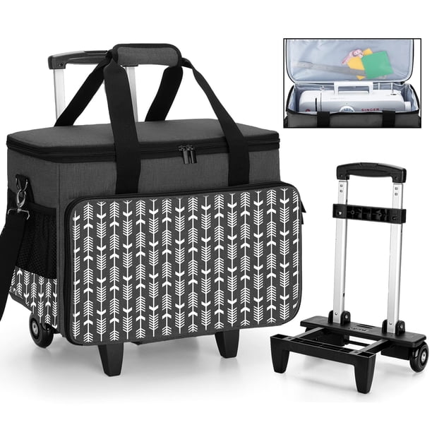 Funda para máquina de coser Yarwo - Carrito desmontable, color negro