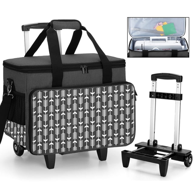 Funda para máquina de coser Yarwo - Carrito desmontable, color negro