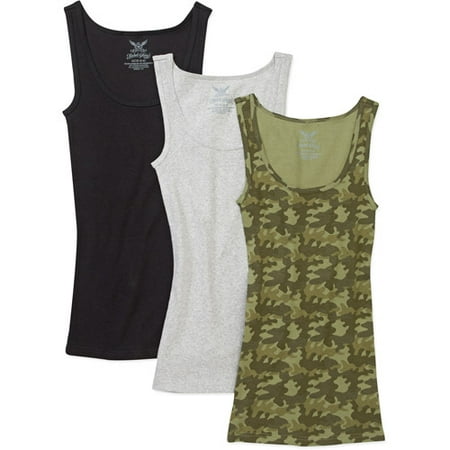 Faded Glory Women's Cotton Rib Tank, 3-Pack