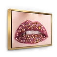 thumbnail image 3 of Designart 'Close-Up Of Girl Lips With Sequins' Modern Framed Canvas Wall Art Print, 3 of 5