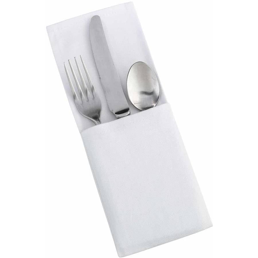 Set of 4 White Silverware Holders, Blank