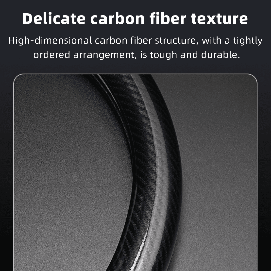 Flat Bottom Steering Wheel Cover, D Shaped Car Wheel Cover 14-14 1/4 in. (35.5-36 cm), for Tesla Model 3 / Y, for Camaro, Black Breathable Leather with Carbon Fiber Pattern