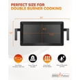 thumbnail image 2 of Carbon Steel Griddle for Gas Grill with Spatula Set, 24" x 10" Flat Top Griddle for Stove Top, Induction & Electric Cooktop, Double Burner Griddle Pan, Nonstick Cookware Griddle Insert, 2 of 15