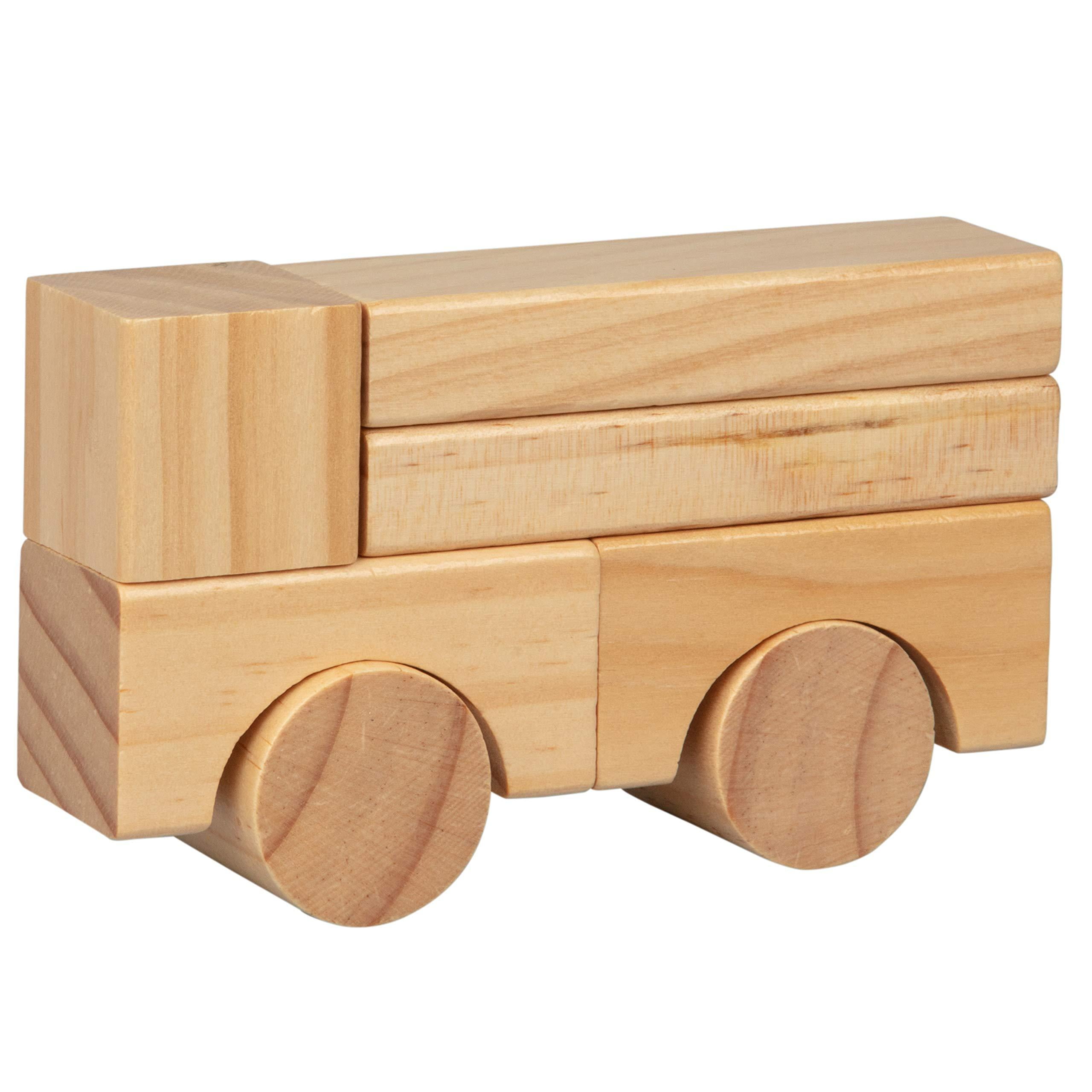 real wood toys wooden block set