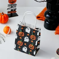 Halloween Treat Bags 20 PCS Pumpkin Ghost Halloween Candy Bags Cute Halloween Bags with Handles Halloween Paper Treat Bags for Candy Trick or Treat Party Supplies