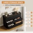 thumbnail image 3 of YouTrend 6 Black Drawer Dresser W/ Hidden Handles,Modern Adult Wood Dresser Cabinet for Bedroom,Living Room,Hallway,Home, 3 of 9