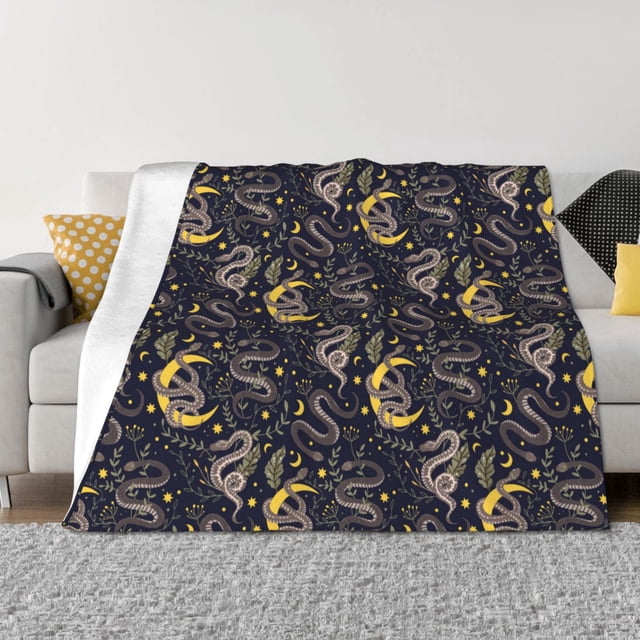 Fotbe Snake Sleep Manta de Franela con Estampado, Manta Ultrasuave para Cama, Sofá, Auto, Hipoalergénica y Antibolitas-80"x60"
