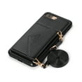 thumbnail image 3 of iPhone 8 Plus Case 5.5", iPhone 7 Plus Case 5.5 Inch, Built-in Stand Wallet Case, Adjustable Crossbody Shoulder Strap, Slim Lightweight Case, PU Leather Protective Card Holder Cover (Black), 3 of 10