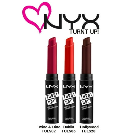 NYX Turnt Up Lipstick 3 pc. Set: Wine & Dine, Dahlia, & Hollywood (TULSSET01)