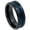 Blue, variant on Black Plated Tungsten Red Grooved Center Eternity Ring Size 12