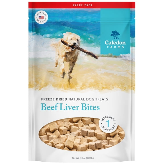 Caledon Farms Value Pack Fried Dried Beef Liver Bites 12.5oz, Dog Treats