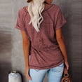 thumbnail image 4 of Fankiway Mode Femmes Loisirs Couleur Unie Manches Courtes Col Rond Décontracté Ample Hauts, 4 of 6