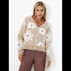 thumbnail image 4 of Cárdigan de Punto con Estampado Floral y Botones para Mujer, Cuello en V y Hombros Caídos Albaricoque S, 4 of 9