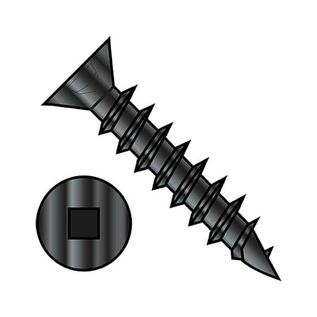 

8X5/8 Flat Head (no nibs) Square Recess Deep Thread Wood Screw Fully Threaded Black Oxide (Pack Qty 12 000) BC-0810DQFDB