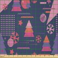 thumbnail image 2 of Ambesonne Geometric Fabric by the Yard Microfiber, Christmas Themed Shapes, 10 Yards, Dark Indigo Coral Pink, 2 of 2