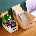 thumbnail image 3 of TechGen Stackable Plastic Storage Baskets with Lids, White Drawer Organizer Bins, Space-Saving Design, 5-Piece Set, 3 of 7