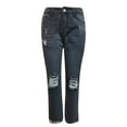 thumbnail image 4 of Frostluinai Ankle Jeans for Women Mid Waist Ripped Jean Capris Distressed Straight Leg Denim Pants Casual Business Work Jeans with Pocket, 4 of 5