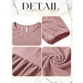 thumbnail image 3 of HUBERY Women Crew Neck Short Puff Sleeve Ruffled Keyhole Back Midi Dress, 3 of 6