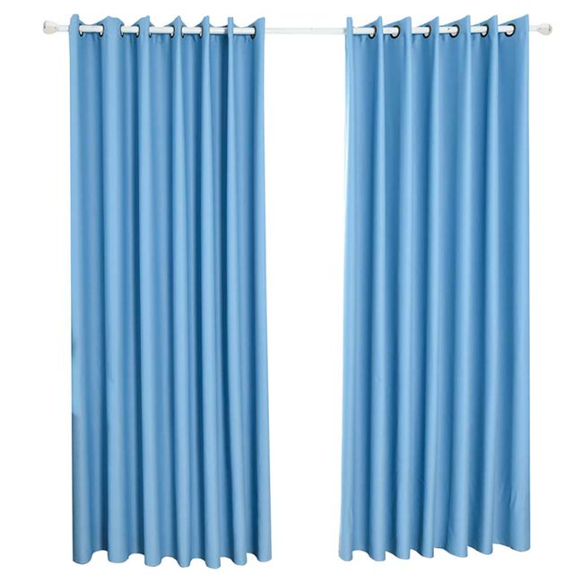 Matsuzay Color sólido Sombreado Cortinas Blackout Cocina Niños Habitación Persianas Hogar Hotel Cortinas Decoración del hogar azul 100 * 250cm