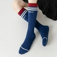 thumbnail image 5 of Hpapadks Socks For Girls Fashion Stripe Knee High Cotton Cute School Sports Socks Navy 3-5 Years, 5 of 5