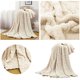 thumbnail image 2 of Manta de terciopelo Taperskin de color liso para viento, manta de siesta, manta de aire acondicionado para primavera y verano, manta de aire acondicionado, manta beige y blanca, 70 × 100 cm, 2 of 8