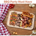 thumbnail image 3 of 50 Pack 14 Inch Disposable Food Trays – Heavy-Duty Large Paper Plates, Sugarcane Fiber Platters for Crawfish Lobster Seafood Party, Natural, 3 of 7