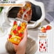 thumbnail image 2 of Juego de vasos de vidrio DWTS Strawberry Design con tapas y pajitas, 4 unidades, 2 of 7