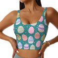 thumbnail image 1 of Balery Colorful Easter eggs Sujetadores deportivos con espalda cruzada para mujer, acolchados, sin costuras, de alto impacto, ideales para yoga, gimnasio, entrenamiento y fitness.-XX-Large, 1 of 8