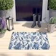 thumbnail image 2 of Blue Floral Leaf Pattern Flannel Non Slip Door Rugs,Washable Door Mats Indoor,Decorative Door Mats,Dirt-Resistant and Absorbent Doormat for Entrance,Bedroom,Kitchen,Bathroom,31.5x17in(80x43cm), 2 of 4