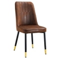 thumbnail image 6 of Brown Suede-like Velvet Four Dining Chairs for Comfortable Modern Office Dining, 6 of 7