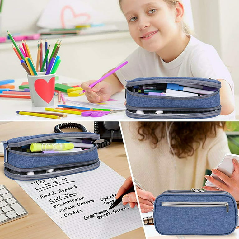Wmkox8yii Deals! Large Capacity Case Pen Case,Three-layer Multi-function Pencil Pen Pouch,Pencil Pen Bag,Pencil Pen Box,for Boys Girls Students Stationery