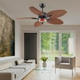 thumbnail image 3 of BayDay 48 Inch Tropical Ceiling Fan with Lights & Remote Control, APP Operable, 6 Speeds, Dimmable LED, Reversible Palm Leaf Fan for Bedroom, Living Room, Patio, Porch, Modern Black, 3 of 10