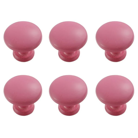 HDJNal 6Pcs Aluminum Round Drawer Pulls Wardrobe Knobs Modern Furniture Handle Minimalist Cabinet Handle Used for Kitchen Cabinet Dresser Wardrobes,Pink