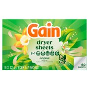 Gain Dryer Sheets, Original Scent, 60 Count