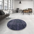 thumbnail image 4 of Ahgly Company Machine Washable Indoor Rectangle Contemporary Dark Slate Blue Area Rugs, 4' x 6', 4 of 7