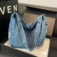 thumbnail image 2 of Jean Purses For Women Denim Messenger Bag, Summer Purses For Women 2024, Blue New Jeans Aesthetic Tote Bag, 2 of 7