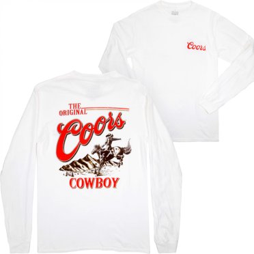 Coors The Original Cowboy Men's White Long Sleeve Shirt-2XLarge