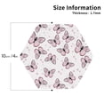thumbnail image 3 of Kll Hexagon Drink Coasters Set Of 4,Pu Leather Absorbent Coasters Set Decorative Coffee Cup Coasters Housewarming Gift For Home Decor-Pink Butterflies (2), 3 of 9