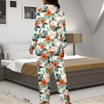 thumbnail image 7 of Kuiaobaty Flower Print Womens Pajamas Short Sleeve Loungewear Two-Piece Long Sleeve Sleepwear Button-Down Pj Set Comfy Nightgown, XL, 7 of 7
