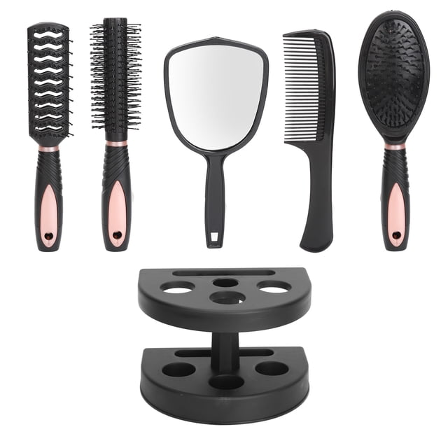 Juego de cepillos para el cabello Nikou 5 cepillos de paleta peine de masaje espejo soporte