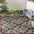 thumbnail image 2 of Safavieh Courtyard Anna Damask Indoor/Outdoor Area Rug, Black/Creme, 5'3" x 7'7", 2 of 11