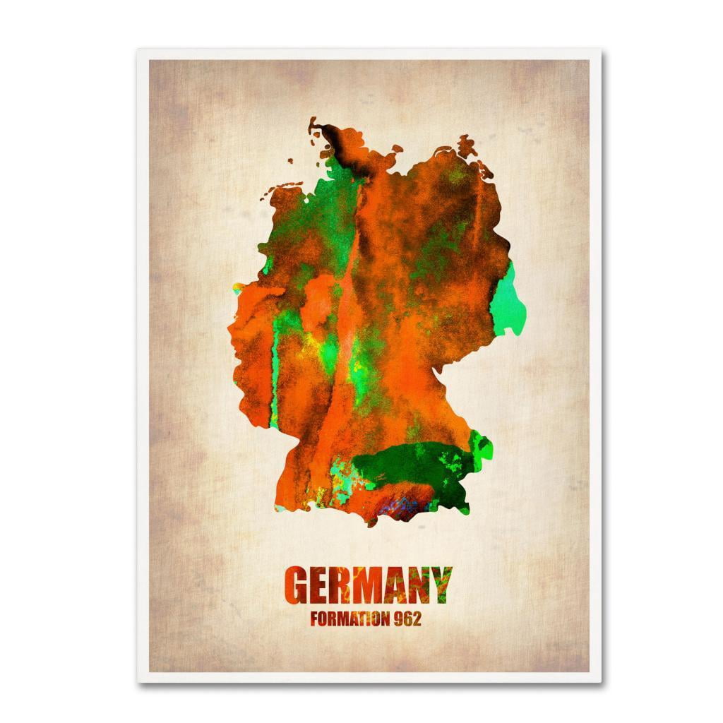 Trademark Fine Art "Germany Watercolor Map" Canvas Art by Naxart