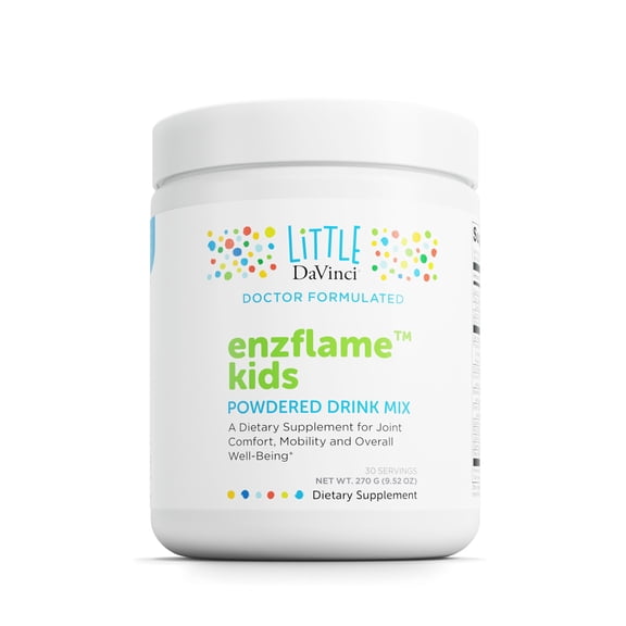 Little DaVinci Enzflame Kids Powder - Support Muscle & Joint Comfort* - Orange Flavor - 30 Servings - 270 g