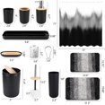 thumbnail image 6 of Bathroom Accessories Bathroom Sets with Shower Curtain and Rug, Waterproof Shower Curtain with Ultra Absorbent Rug Bathroom Accessories Set for Home Decor-Black, 6 of 6